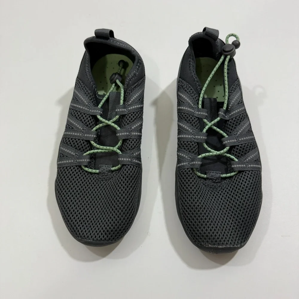 All In Motion Boys Gray Windsor Apparel Water Shoes Slip On Bungee Mesh Size 3